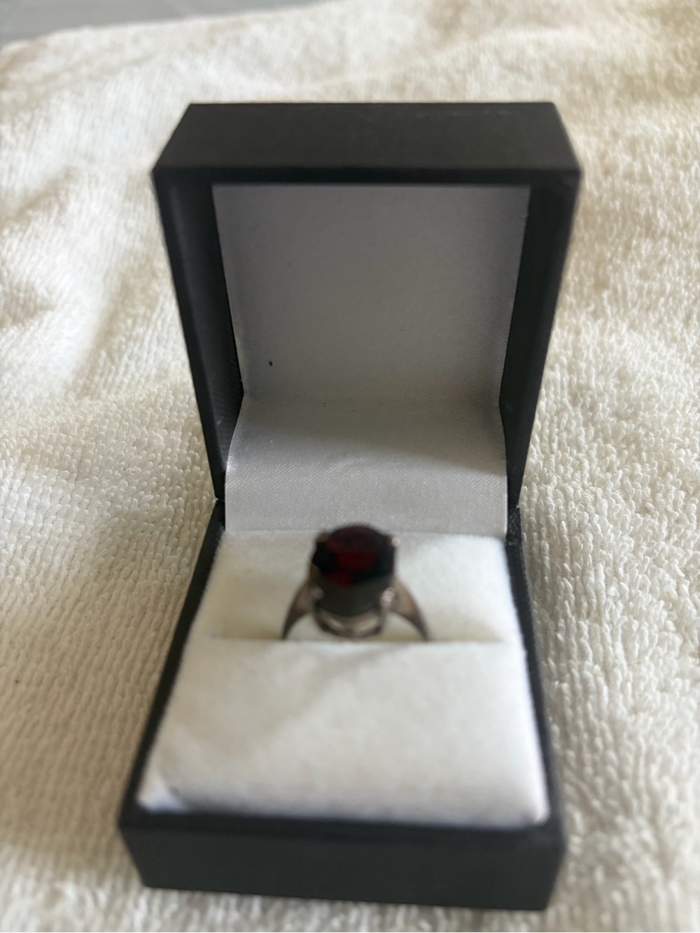 Sterling Silver Red Garnet Ring - Elegant Women's Jewelry